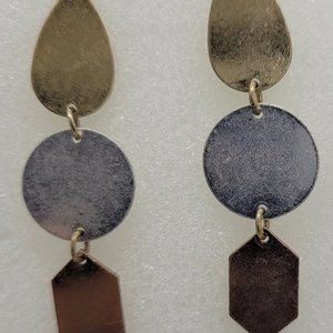 Earrings Gold/Silver 3 shapes Panels E_OR0013.